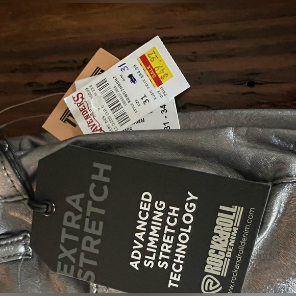 Rock&roll metallic bell bottom silver pants - Picture 2 of 2